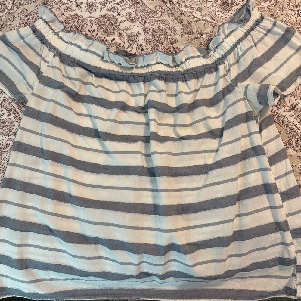 Juicy Couture Blue and White Striped Top